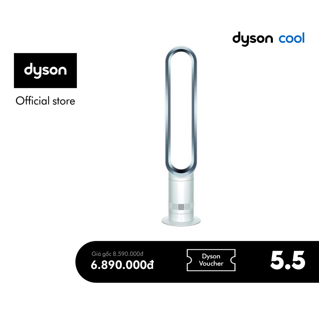 [Nhập mã Shopee ELDYSON1 giảm 8%] Quạt không cánh Dyson Cool™ AM07 (Trắng/Bạc)