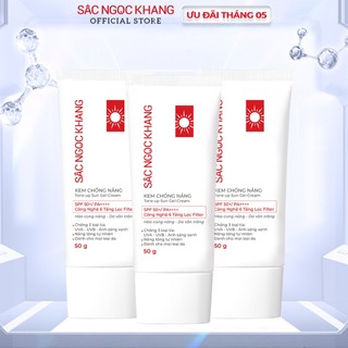 Combo 3 Tuýp Kem chống nắng Sắc Ngọc Khang 50g/ tuýp SPF 50 PA++++ dùng được cho mọi loại da.