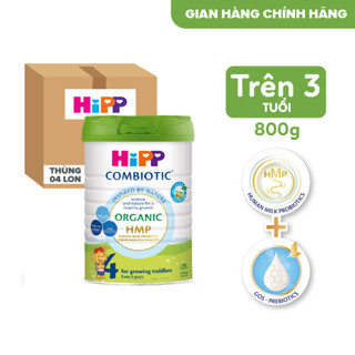Thùng 4 lon Sữa bột công thức HiPP 4 Organic Combiotic 800g dành cho trẻ từ 3 tuổi (4 lon x 800g)