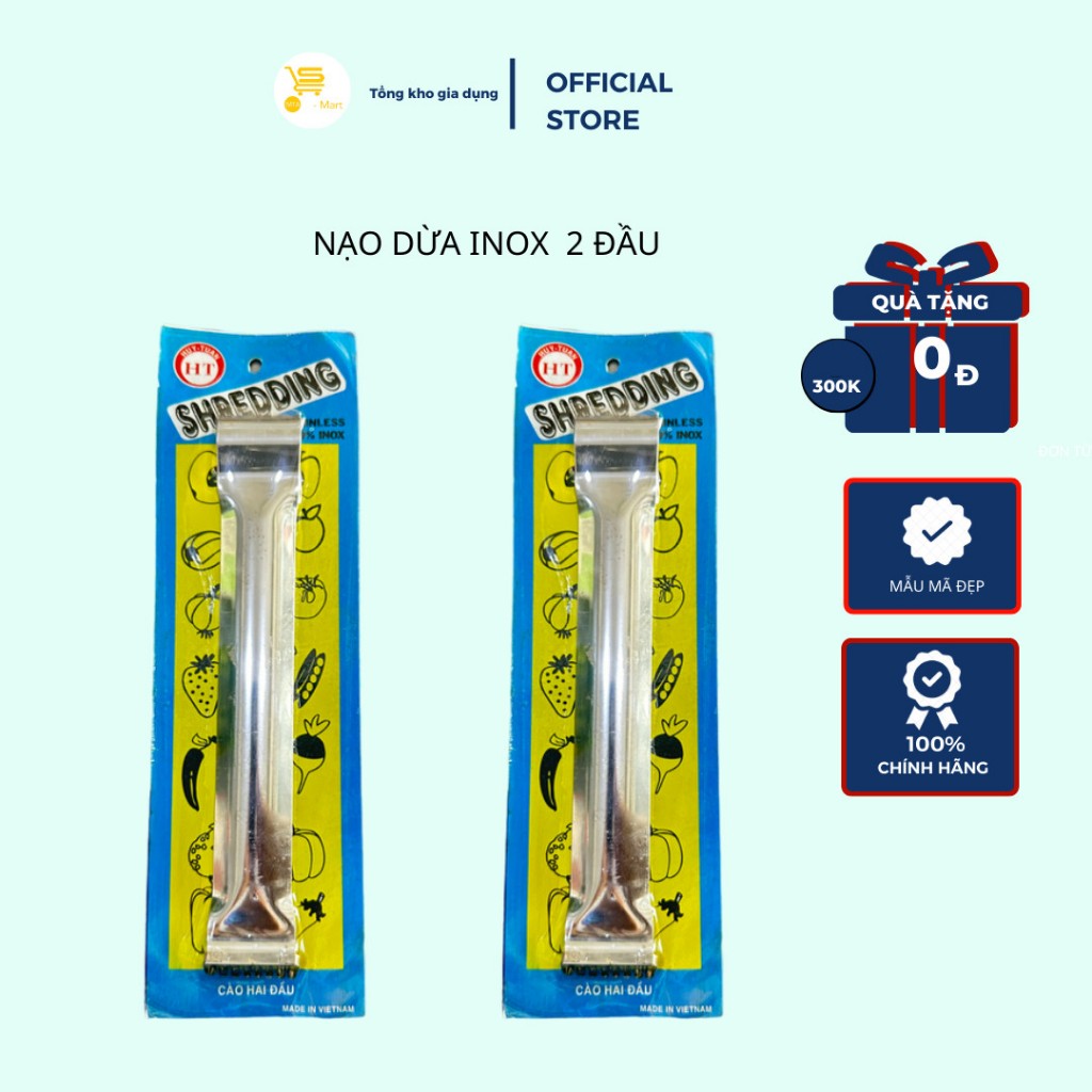 Cây nạo dừa inox 2 đầu