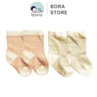 Tất cho bé, tất cotton hữu cơ giữ ấm cho bé sơ sinh 0 - 6 tháng