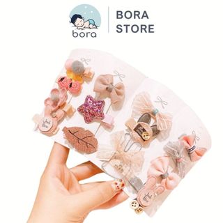 Kẹp tóc cho bé gái xinh xắn, dễ thương phong cách Hàn Quốc, set 3 - 4 cái