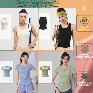 Áo Tập Gym, Yoga Nữ Cao Cấp, Kiểu Croptop Thời Trang, Co Giãn 4 Chiều, Thoáng Mát (AT6-AT35)