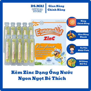 Kẽm eunanokid zinc bổ sung kẽm tăng đề kháng dạng ống nước cho bé hộp 20 ống