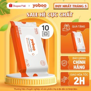 COMBO Khăn giấy ướt Yoboo YB-078 gói 10 tờ dịu nhẹ, không cồn và hương liệu, an toàn khi sử dụng cho bé-Hàng chính hãng