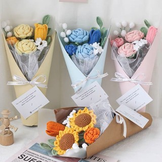 Bó hoa hướng dương tốt nghiệp, bó hoa hồng bằng len chụp ảnh kỉ yếu bó hoa tốt nghiệp
