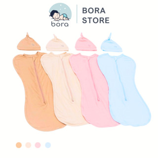 Nhộng ngủ sợi tre cho bé Anminaza, hỗ trợ bé ngủ sâu, ngon giấc, tặng kèm mũ đội đầu