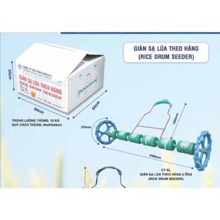 Máy xạ lúa kéo tay 6 trống