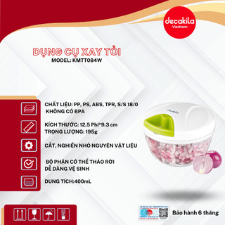 Máy Xay Thực Phẩm Đa Năng Mini DECAKILA (KMTT084W)– Xay Tỏi Ớt, Xay Thịt, Xay Hạt Nhanh Chóng – Dây Kéo Chắc Chắn