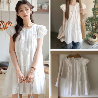 Váy Babydoll Nữ Trắng Thêu Hoa, Đầm Babydoll Cánh Tiên Dáng Ngắn 2 Lớp Siêu Xinh, Labibi