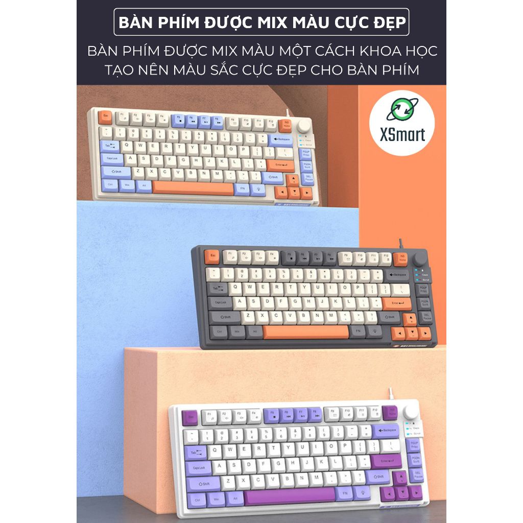 Bàn Phím Gaming Cao Cấp XunFox K81 LED 7 Màu Hiệu Ứng Đèn Thở, Phím ABS Gõ Êm, Có Núm Chỉnh Âm Lượng | BigBuy360 - bigbuy360.vn