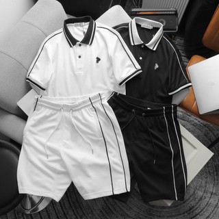 Bộ Quần Áo Thể Thao Nam Mùa Hè Polo chất Cotton mềm mịn, thoáng mát,Cộc Tay Có Cổ, Bộ Quần Áo Polo mùa hè