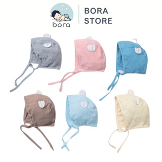 Mũ tai gấu, tai thỏ cho bé 0 - 6m có dây buộc Anminaza