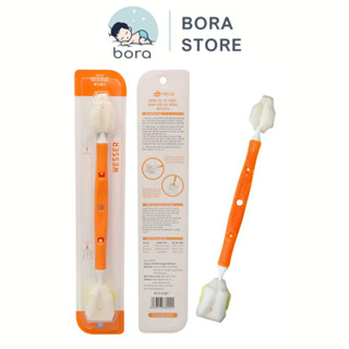 Cọ rửa bình sữa Wesser 2 đầu đa năng, dụng cụ vệ sinh bình sữa, núm ti cao cấp