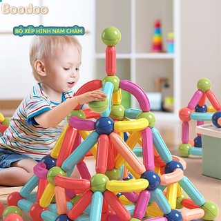 Xếp hình nam châm BOODOO Chất Liệu Cao Cấp, Lực Hít Mạnh, đồ chơi trí tuệ tăng khả năng sáng tạo cho bé