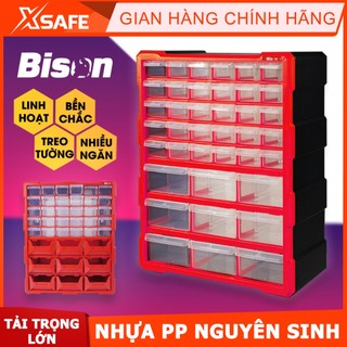 Tủ nhựa đựng linh kiện nhiều ngăn Bison tổng 39 ngăn, có thể tháo rời linh hoạt, dùng đựng đinh ốc vít linh kiện điện tử