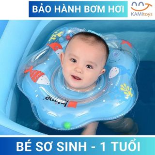 Phao bơi đeo cổ cho bé sơ sinh - 2 tuổi tập bơi đứng có quai tay cầm chống lật mã 50022