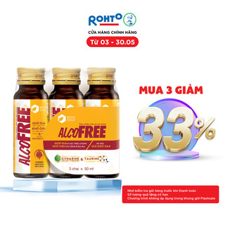 Nước uống giải rượu, thải độc gan Alcofree lốc 3 chai x 50ml