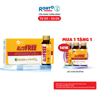 Nước uống giải rượu, thải độc gan Alcofree lốc 10 chai x 50ml