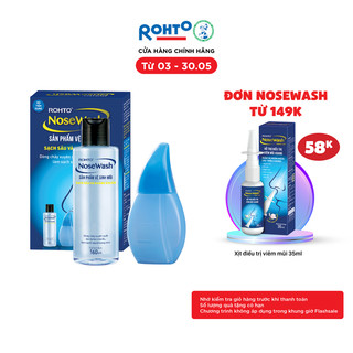 Bộ sản phẩm rửa mũi tiện dụng Rohto NoseWash Miniset (1 bình vệ sinh mũi Easy Shower + 1 chai dung dịch 160ml)