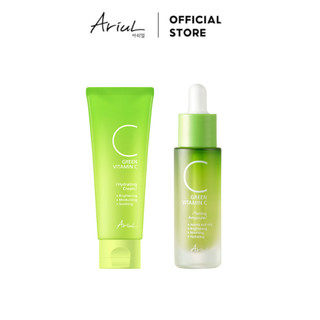 Combo Dưỡng Sáng & Cấp Ẩm Ariul Green Viatamin C Toning Ampoule 15ml & Hydrating Cream 100ml