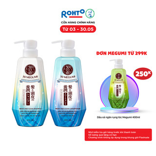  Combo ngăn rụng tóc, sạch sâu thanh mát 50 Megumi Fresh & Clean: 1 dầu gội 400ml + 1 dầu xả 400ml