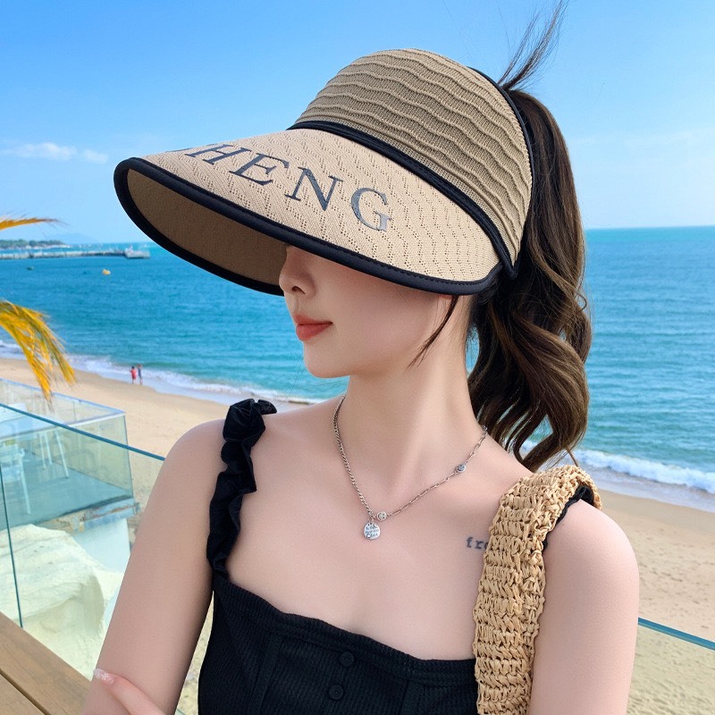 Mũ Chống Nắng Đi Biển Mũ Chống Nắng Dệt Kim Hở CHóp Hàng Mói năm 2024
