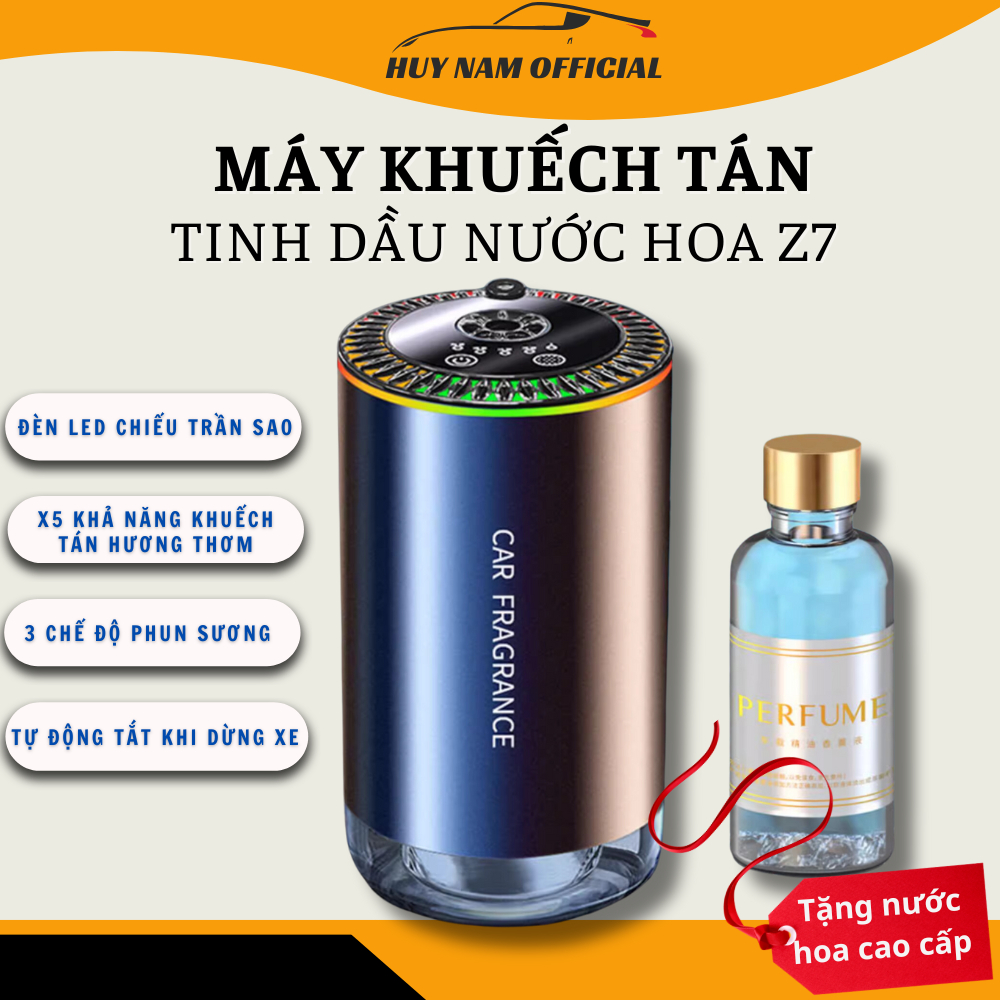  Máy Khuếch Tán Nước Hoa Tinh Dầu Ô Tô Tự Động - Hương Thơm Cao Cấp - Phun Thông Minh Đèn LED Trần Sao 