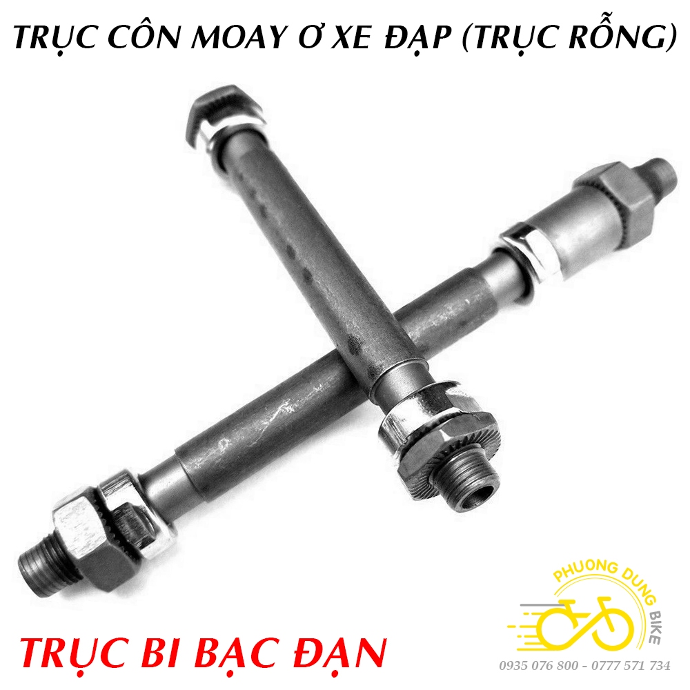 Trục côn moay ơ xe đạp trước sau - BI BẠC ĐẠN (Trục rỗng)