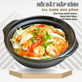 Nồi đất nắp kính, nồi đáy cạn, nồi đất nhiều kích cỡ, nồi nấu mì cay