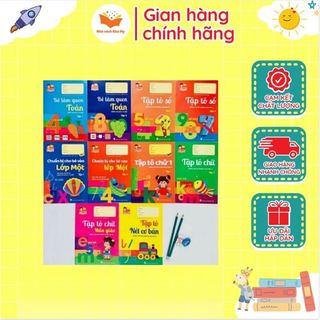 Sách - Hành trang cho bé vào lớp 1 Tập tô, viết chữ, số 10 quyển, bút chì, tẩy