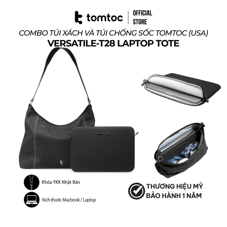 Túi xách và túi chống sốc TOMTOC (USA) Versatile-T28 Tote cho Macbook/ Laptop 14 inch/16 inch | BigBuy360 - bigbuy360.vn