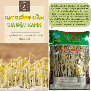 Hạt giống mầm đậu xanh Phú Nông hạt giống chắc khỏe, tỉ lệ nẩy mầm cao (Vườn Sài Gòn)