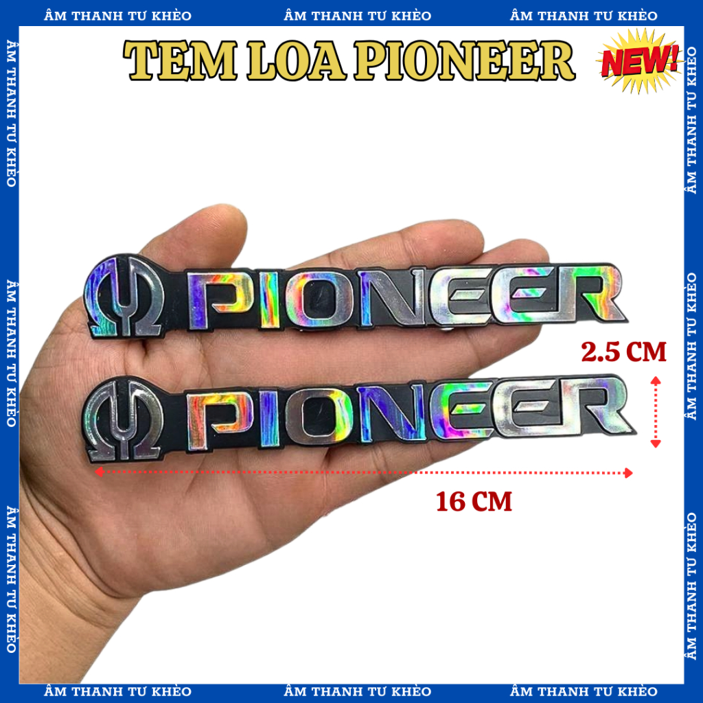 Tem Loa Pioneer - Logo Loa Nhựa Dán Thùng Loa ( 1 Đôi )