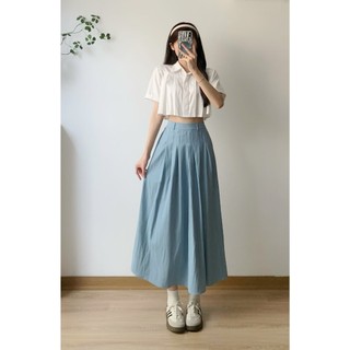Chân váy jeans dáng dài cạp chun basic - Retrostyle - CV3304_P10K8