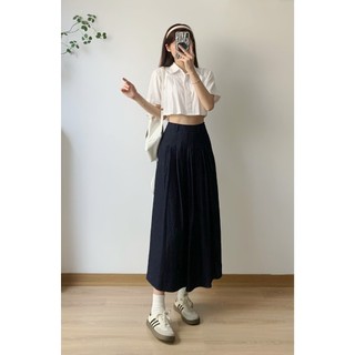 Chân váy jeans dáng dài cạp chun basic - Retrostyle - CV3304_P10K8