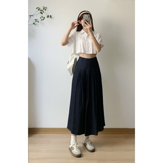 Chân váy jeans dáng dài cạp chun basic - Retrostyle - CV3304_P10K8