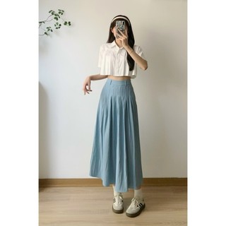 Chân váy jeans dáng dài cạp chun basic - Retrostyle - CV3304_P10K8