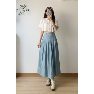 Chân váy jeans dáng dài cạp chun basic - Retrostyle - CV3304_P10K8