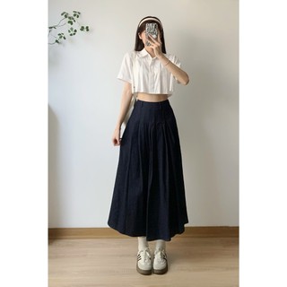 Chân váy jeans dáng dài cạp chun basic - Retrostyle - CV3304_P10K8