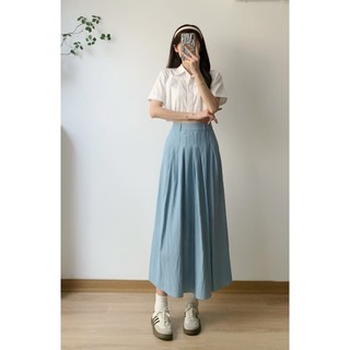 Chân váy jeans dáng dài cạp chun basic - Retrostyle - CV3304_P10K8