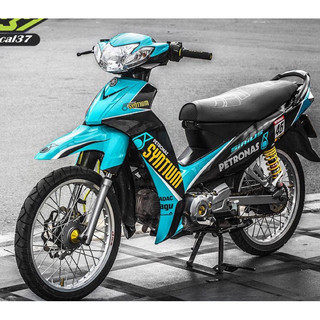 Tem trùm xe sirius xanh đen petronas mới -tem xe sirius xanh đen thiết kế theo yêu cầu- tem xe sirius xanh đen rđẹp