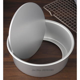 Khuôn tròn nhôm đúc đế rời 6 - 7 - 8 inch làm bánh bông lan, bánh mousse, đa công dụng.