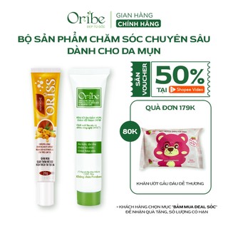 Bộ đôi chăm sóc mụn hỗ trợ giảm mụn mờ thâm liền sẹo Oribe