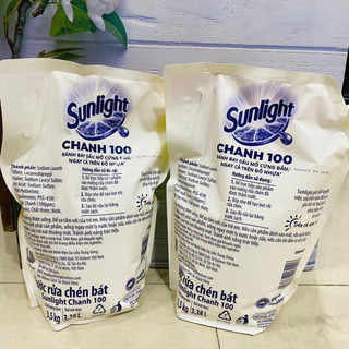 NƯỚC RỬA CHÉN SUNLIGHT TÚI CHANH 3.5Kg (size khủng mới)