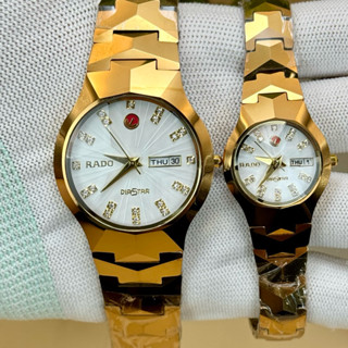 Đồng hồ cặp đôi RD đá Ceramic nguyên khối. hàng chuẩn loại 1 sắc nét. Máy pin Nhật.