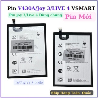 Pin vsmart joy 3,v430A ,live 4 ,mới