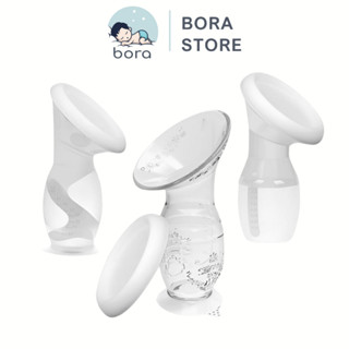 Cốc hứng sữa, hút sữa rảnh tay silicon cao cấp kèm nắp đậy, đế chống đổ CmBear