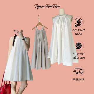 FERY DRESS- Đầm Yếm Suông Linen, Đầm Yếm Tiểu Thư Babydoll