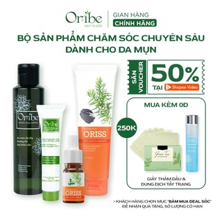 Combo Chăm Sóc Da Mụn Chuyên Sâu Oribe Ngừa Mụn, Sạch Da, Đánh Bay Vết Thâm